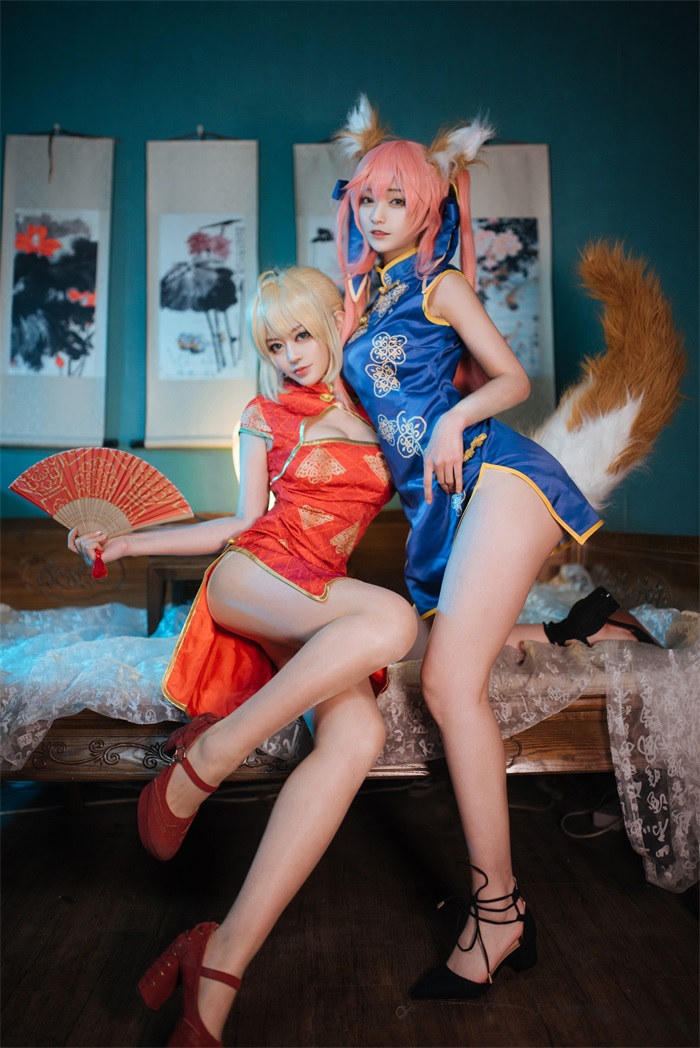 网红Coser@铁板烧鬼舞w 玉藻前旗袍 [12P/127MB] 网红Coser-第1张