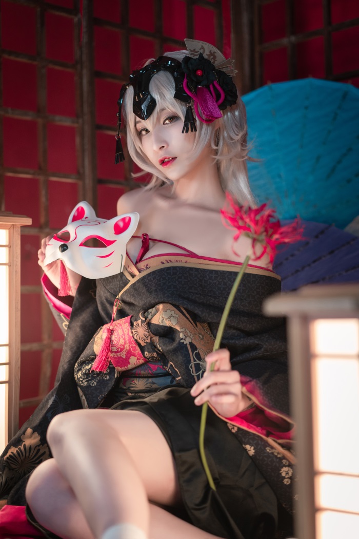 网红Coser @铁板烧鬼舞w 花魁1 [35P/562MB] 网红Coser-第1张