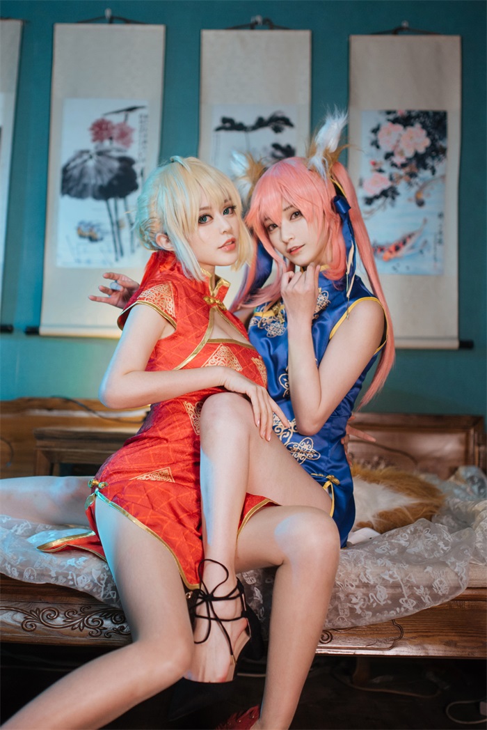 网红Coser@铁板烧鬼舞w 玉藻前旗袍 [12P/127MB] 网红Coser-第2张