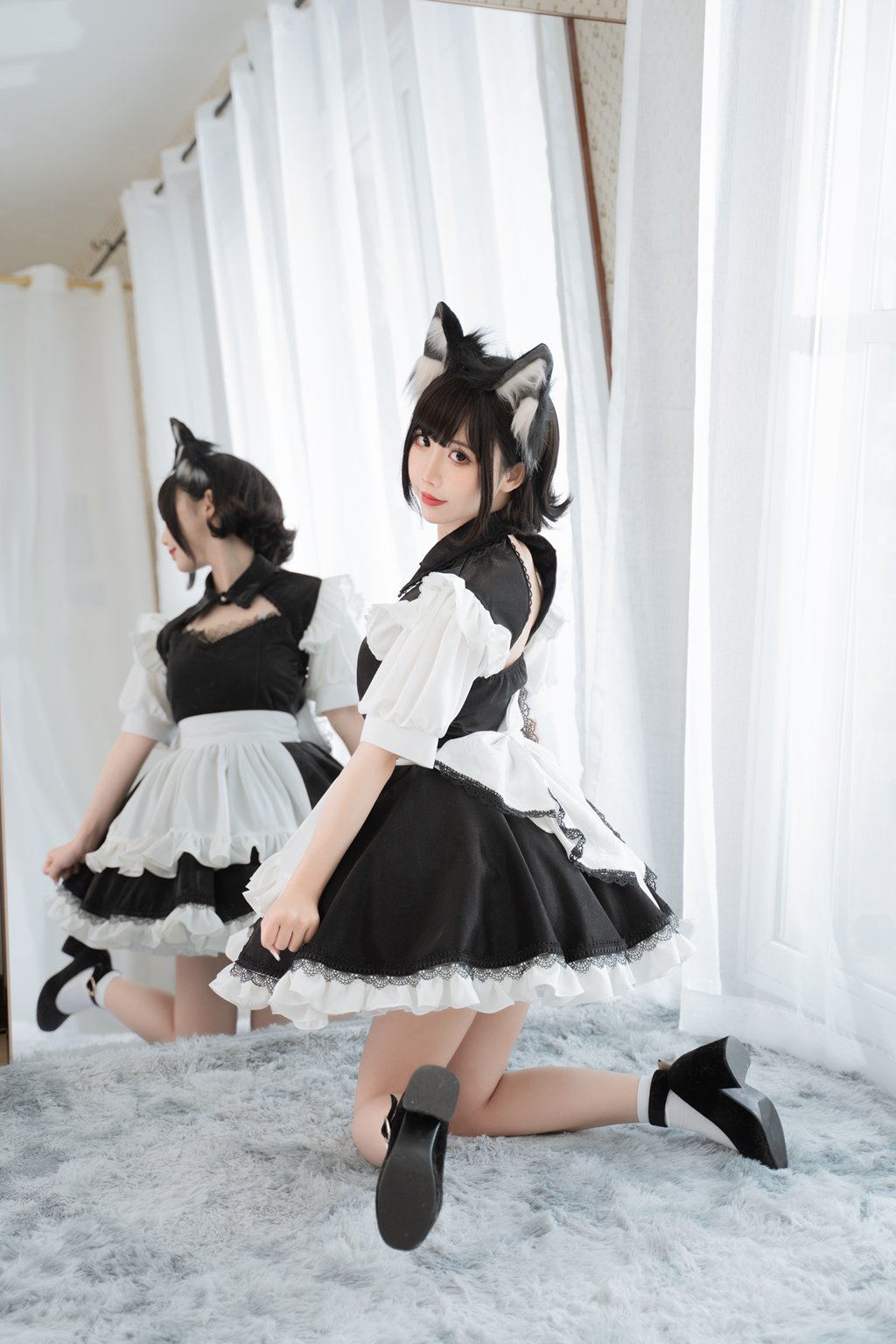 人气动漫Coser@面饼仙儿 开胸女仆 [17P/115MB] 网红Coser-第3张