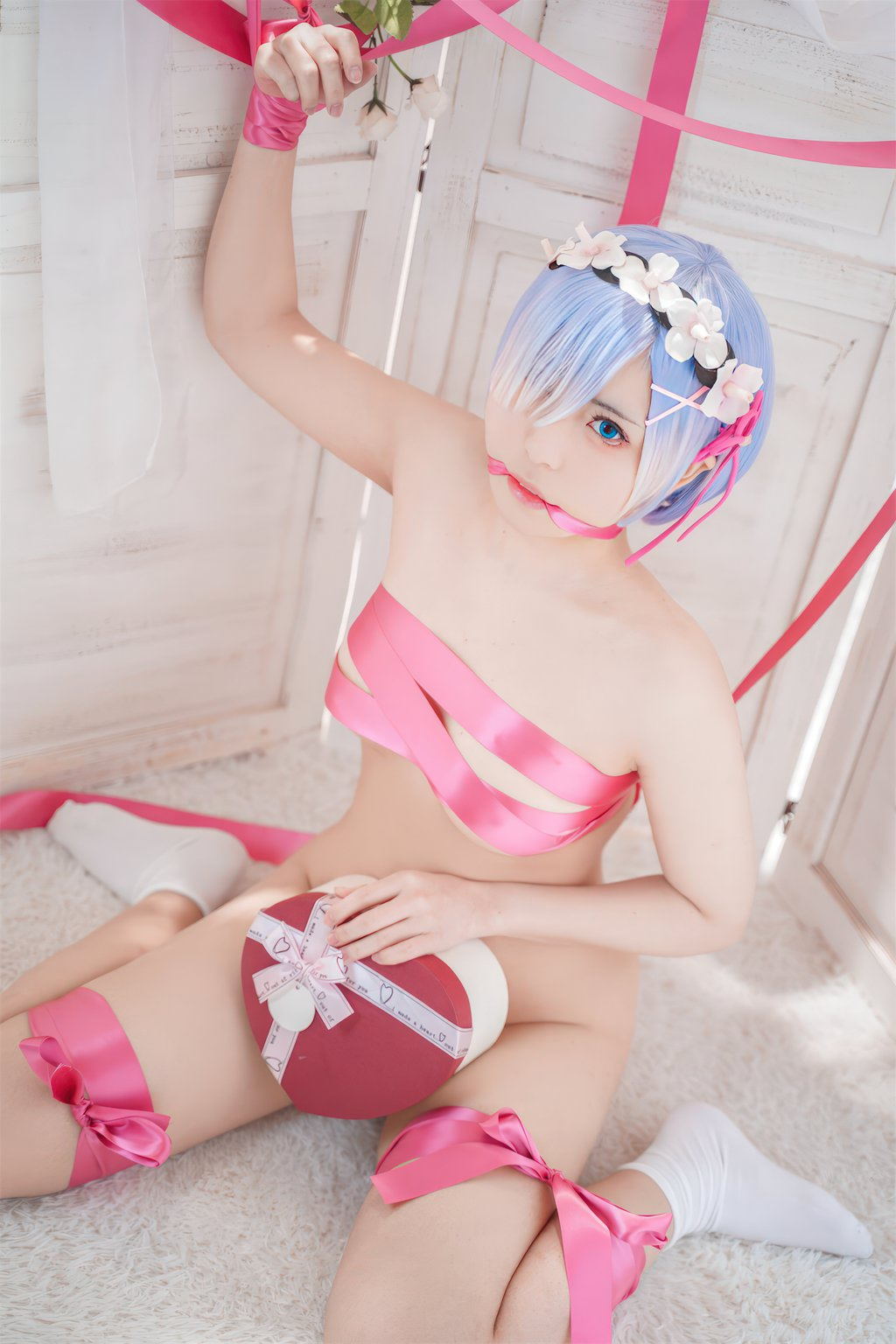 网紅Coser@虎森森 蕾姆丝带 [46P/674MB] 网红Coser-第3张