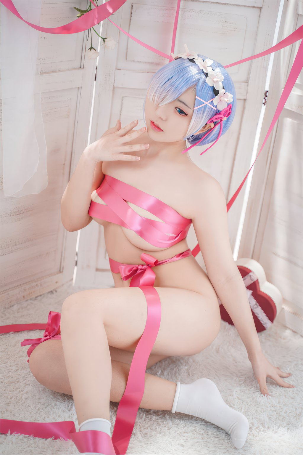 网紅Coser@虎森森 蕾姆丝带 [46P/674MB] 网红Coser-第1张