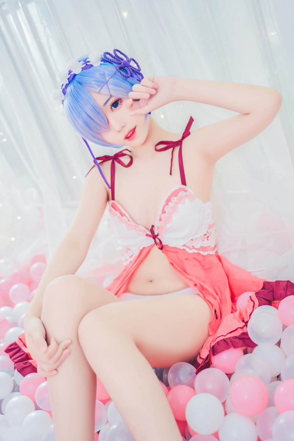 动漫博主@猫君君 NO.005 粉嫩嫩的雷姆 [40P/428MB] 网红Coser-第2张