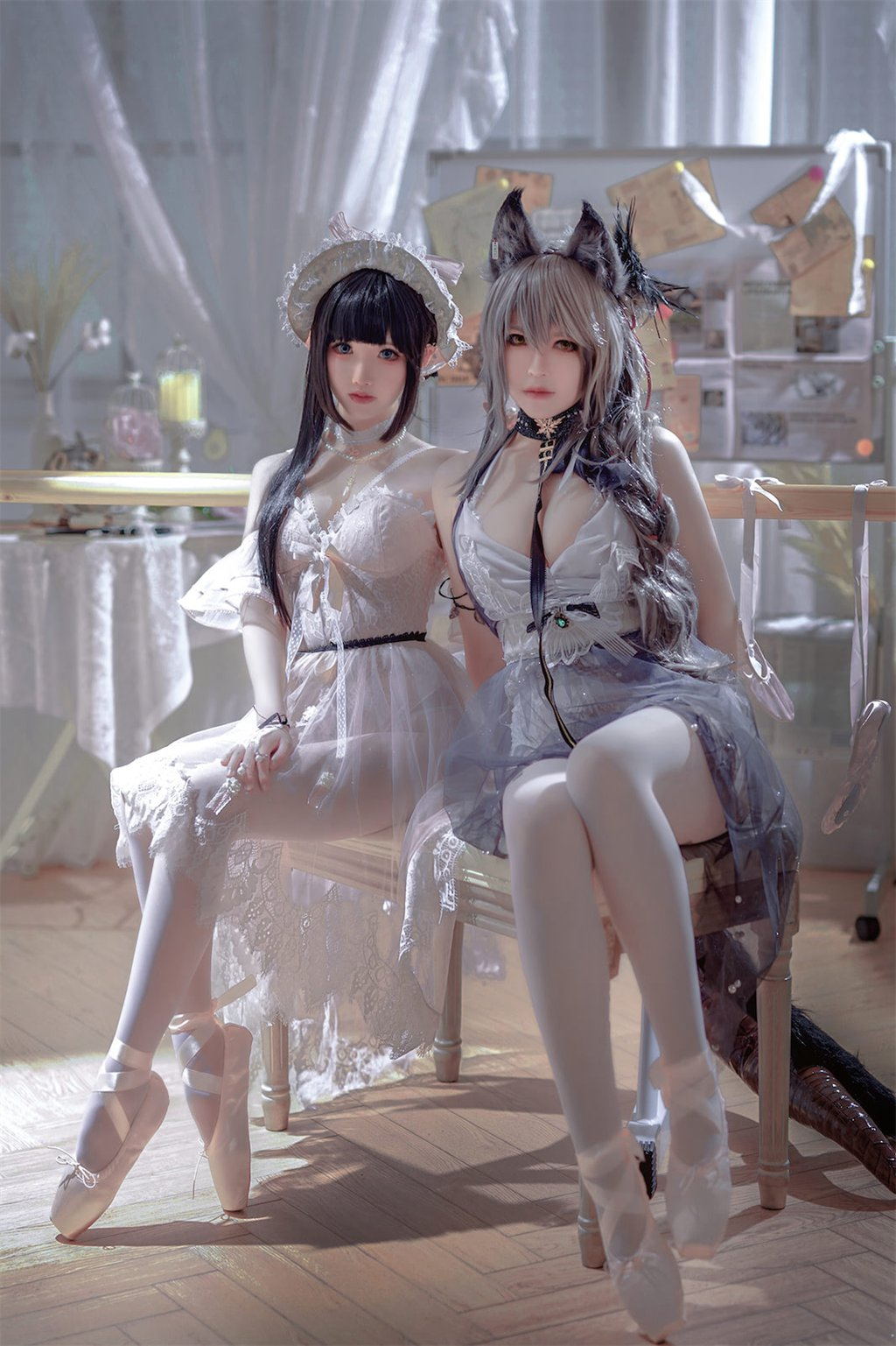 人气动漫Coser@面饼仙儿&半半子 Arknights 黑x森蚺バレエ [56P/484MB] 网红Coser-第2张