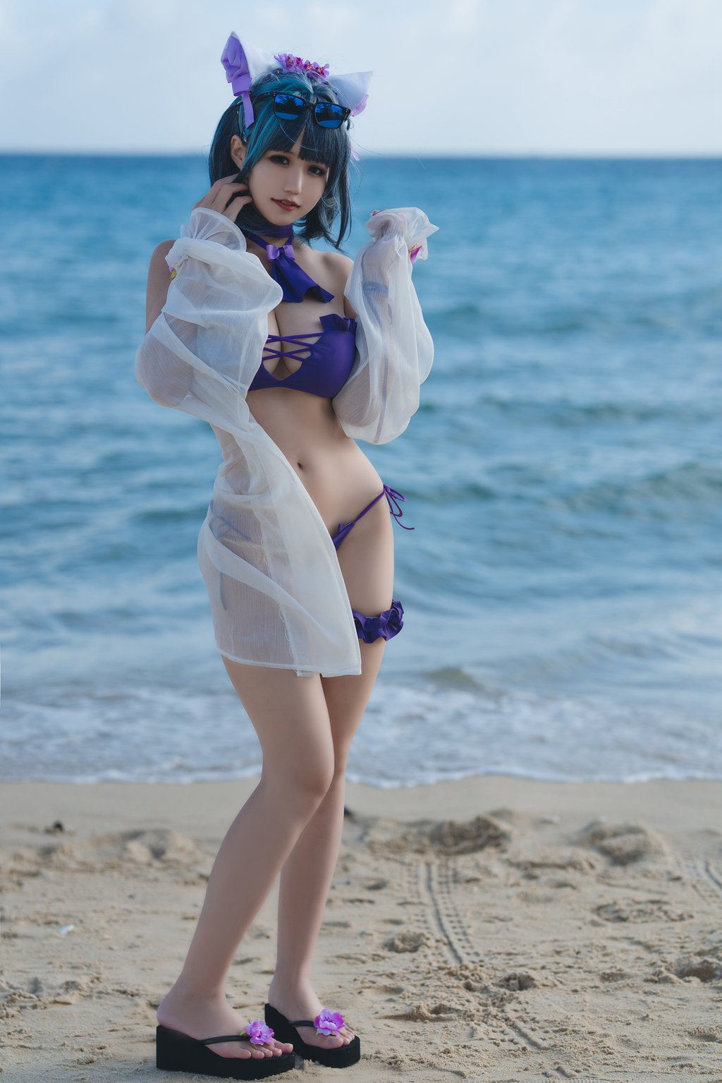 人气Coser@小仓千代w NO.044 – 1月舰长 柴郡泳装 [22P-78 MB] 网红Coser-第2张