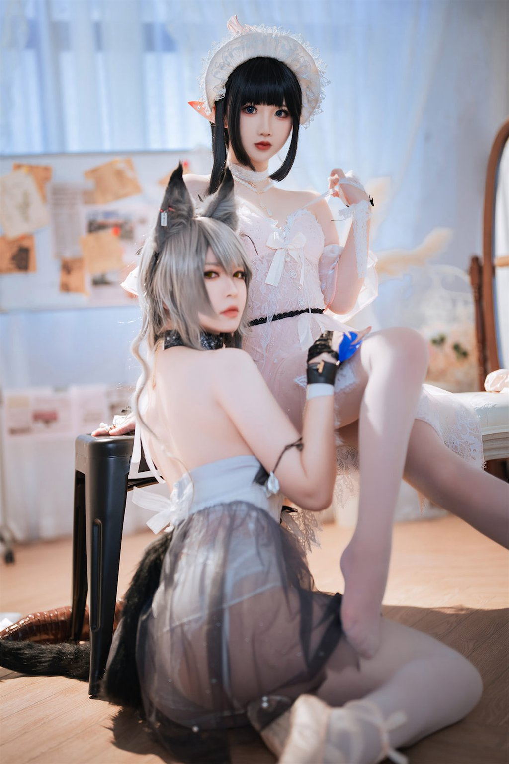 人气动漫Coser@面饼仙儿&半半子 Arknights 黑x森蚺バレエ [56P/484MB] 网红Coser-第1张