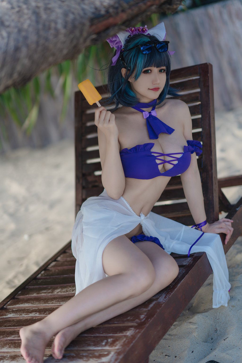 人气Coser@小仓千代w NO.044 – 1月舰长 柴郡泳装 [22P-78 MB] 网红Coser-第1张